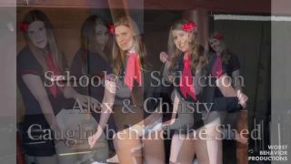 xxx clip 17 Schoolgirl Seduction – Alex and Christy Caught behind the Shed- Bare Bottom School Paddling | frat paddling | fetish porn mina thorne femdom-0