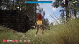 The dirty wolf caught up with Little Red Riding Hood and put her on his huge cock-0