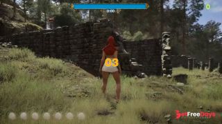 The dirty wolf caught up with Little Red Riding Hood and put her on his huge cock-5