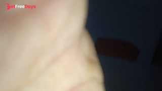 Hot wife sucks cock until its really hard and fucks it to orgasm, her cuckold husband almost caught-1