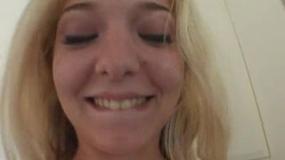 Blonde Whore Lil Bit More Face Covered In Cum From Black Dicks Teen!-1