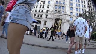 Tourist girl with terrific butt in loose  shorts-4