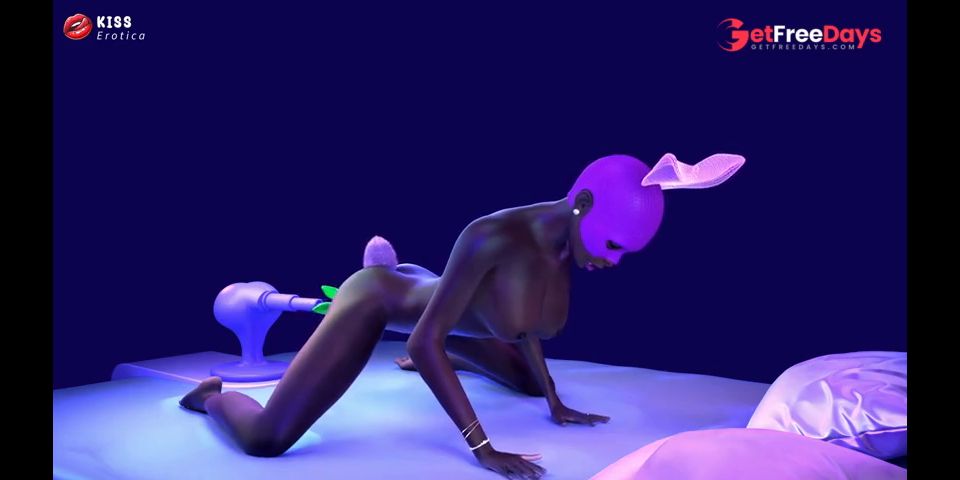 Zuri, the Sexy Bunny Girl, Squirts Hard in a Fantasy Carrot Machine Play