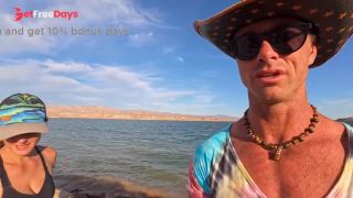 Camping and thonging in public Sex while camping van life windy day-8