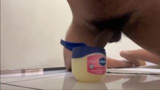 Guy Jerking Off Solo Mans Wild Ride Cowgirl Dildo, Vaseline Fuck, and Ruined Cumshot-0