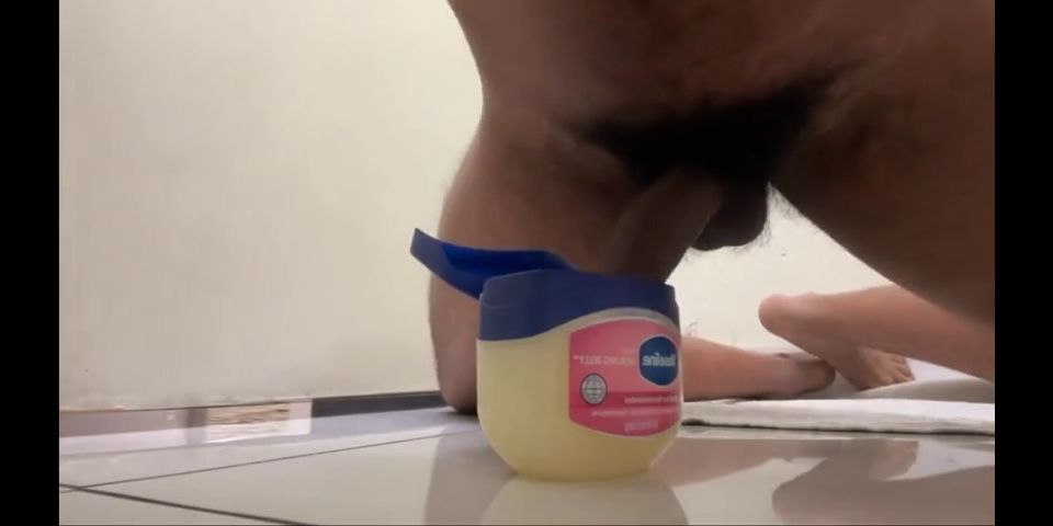 Guy Jerking Off Solo Mans Wild Ride Cowgirl Dildo, Vaseline Fuck, and Ruined Cumshot