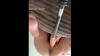 Sex machine fucks girl while on her knees-9
