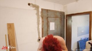 Horny latex maid undressing.-9