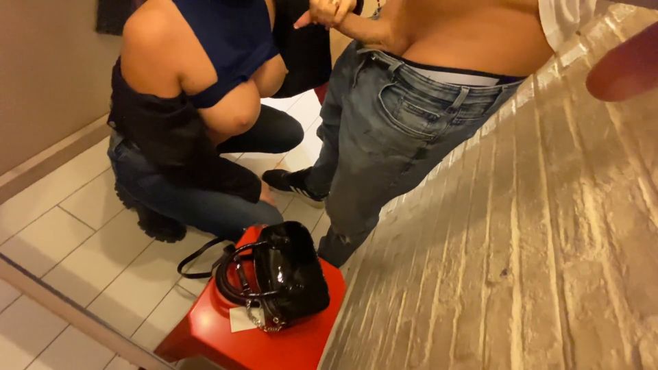 Teen W Leather Jacket Empty My Balls Over Latex Handbag In Fitting Room 1080p