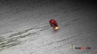 Exhibitionist Wife Teasing Nude Plage Voyeurs Next To Hubby!  3-8
