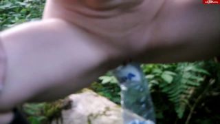 Kinky Karina outdoor gets big bottle in wet pussy - Amateur-8