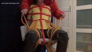 bdsm lesbi 1080 bdsm porn | MOHAIR CHAIRTIED WITH KNITTED BONDAGE ROPES | gagged-8