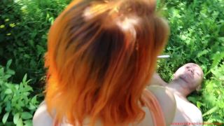 clip 29 Sin Sisters - Outdoor cigarette break at SinSisters Mansion Lady Dark Fairytale - HD 720p | human ashtray | fetish porn yuri femdom-5
