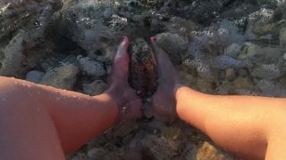 M@nyV1ds - PregnantMiodelka - Foot fetish Girl rubbing big stone with-2