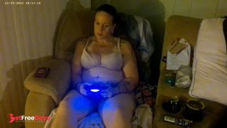 Step Mom smoking and playing video games in her bra and panties-2