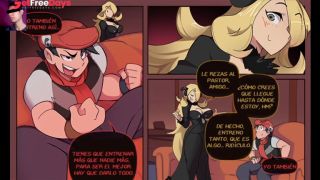Cynthia y Melony pelean por la enorme verga de Lucas - Pokmon Hentai-2