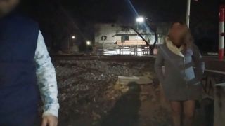 Public Sex On The Street Outdoors Caught Fucking By Police Bus Voyeurs.-0