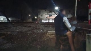 Public Sex On The Street Outdoors Caught Fucking By Police Bus Voyeurs.-3