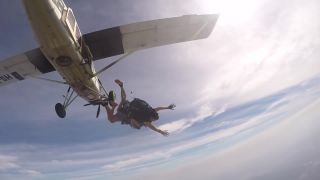 Girl's boob falls out while skydiving-0