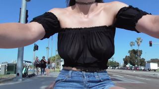 Shy Goth Exhibitionist Bike Ride Sheer Top-6