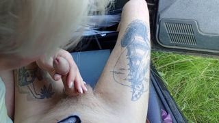 bbwsexi9 - in the car in the parking lot, my stepmom jerks off my dick until I cum-1
