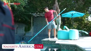 Milf Alexis Malone has pool guy do work on her wet pussy-0