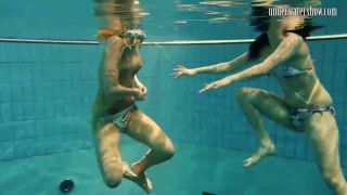 Blonde Porn Girls Andrea and Monica stripping one another underwater-3