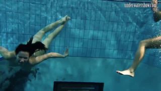 Blonde Porn Girls Andrea and Monica stripping one another underwater-6