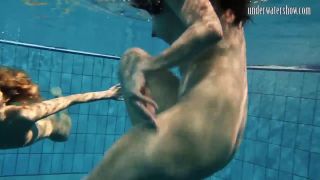 Blonde Porn Girls Andrea and Monica stripping one another underwater-7