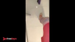 spying on stepmother while she cleans the house, brunette, Latina, big ass, busty.-3