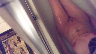 horny girl fingering pussy in the bathtub. hidden cam-0