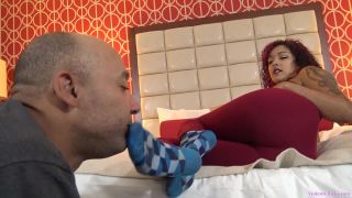 Socks sniffing – Miss Daisy laughs at her slave boy-9