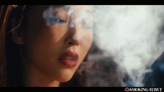 Leather Lingerie Japanese Girl Dirty Talk - Smoking Cigarette and Blowing Smoke On Thick COCK-1