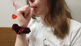 Pt 1WetSchoolGirl - ASMR Wet Thumb Sucking 60 FPS HD-8