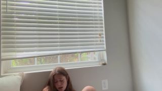 Maddie4Daddie - Pillow humping with my tits out for the landscaper guy…he sees me so I put the dildo on the window-9