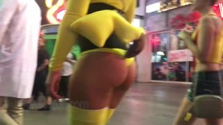 CandidCreeps 860 Pikachu Thong in Public Halloween Candid Hal-2