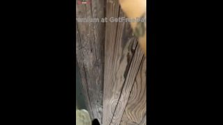 Naughty milf wanks in the public toilet squirting all over the floor-1