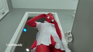    Blindfolded Lina Blackly - Mommys Red Zentai Seduction 1080P - Mommy  Blindfolded-1