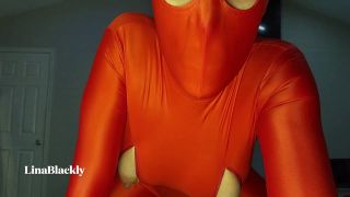    Blindfolded Lina Blackly - Mommys Red Zentai Seduction 1080P - Mommy  Blindfolded-6