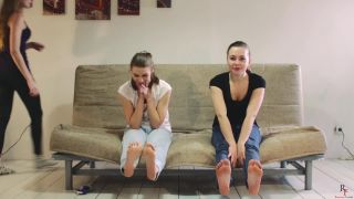 The first meeting and tickling two girls: Dina and Laura in ticklish Tickling!-0