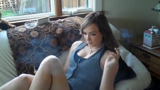 Movie title:Cute Brunette Smoking VS120s and texting - Smoking Babe.-8