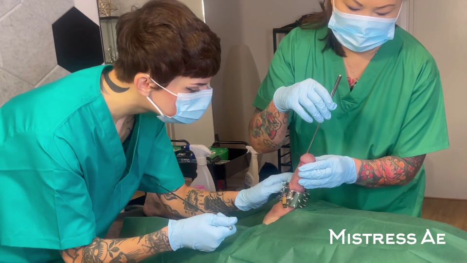 Femdom porn  Medical Femdom  MistressAe - Double Domme Medfet sounding exam and treatments with Madame Li Ying and our patient