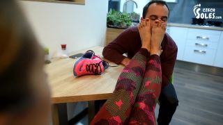 Czech SolesHurt Ankle And Her Sweaty Feet To Be Worshiped (Foot Worship, Gym Socks, Sweaty Feet, Gym Sneakers) - 1080p-7