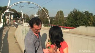 Exotic Elis Black Sucks Cock And Masturbates On Busy Streetcar Bridge Public!-2