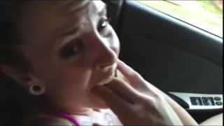 Tattooed teen masturbates in car Public!-6