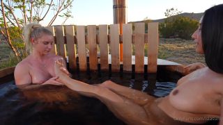 Isla Summer, Two Hotwife Outdoor Hot Tub Strapon Lesbian Sex Onlyfans (Amateur porn)-0