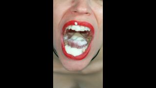 Yogurt Play In Mouth  Throat With A Regurgitation Ending 1080p-6