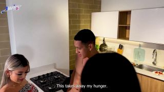 Onlyfans - Threesome In The Kitchen With My Best Friend And Her Boyfriend Naty Delgado and Salome Gil - Onlyfans-2