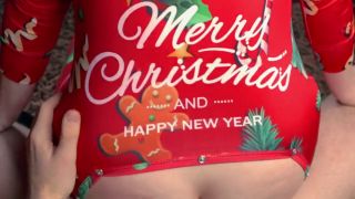 Cosplay Sex in red Christmas cosplay.-7