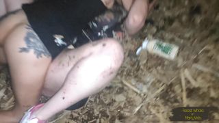 Forest Whore Lesbian Dirty Walk and Eating Hot Dogs Out of Trash 4k - Femdom-6